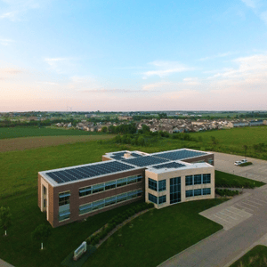 Aerial view of Design Engineers Headquarters in Cedar Rapids.