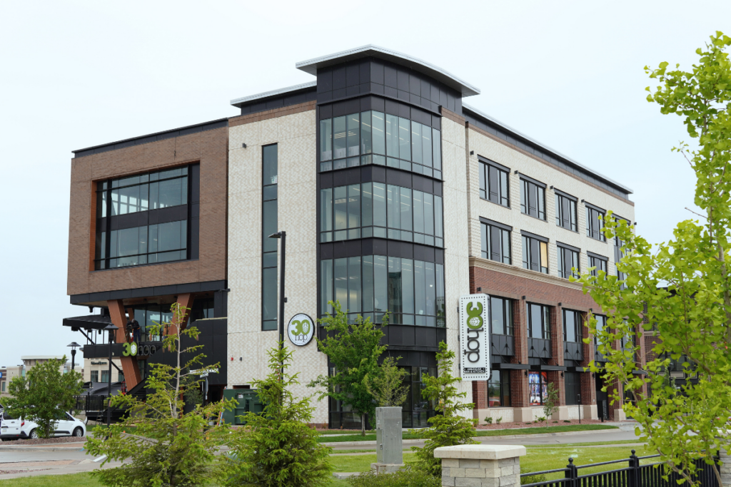 The District Building in Ankeny's bustling business district.