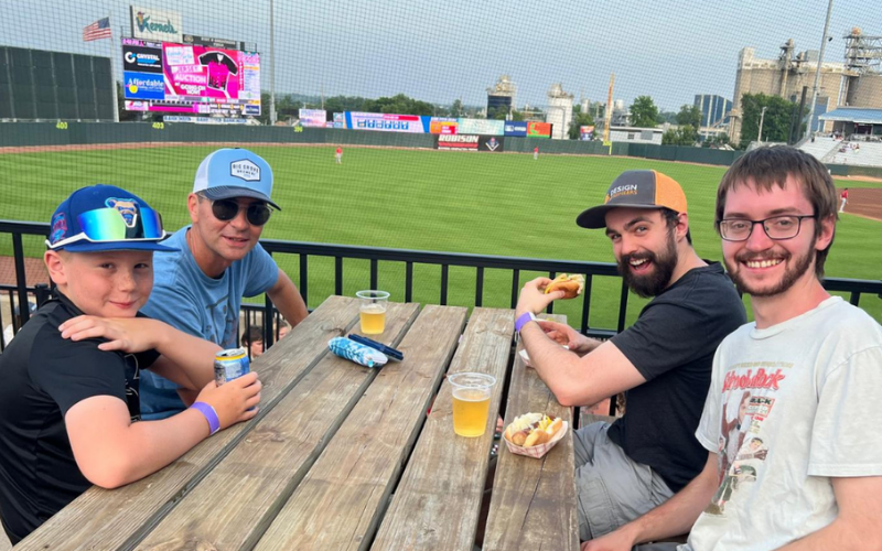 Design Engineers Kernals baseball outing. 