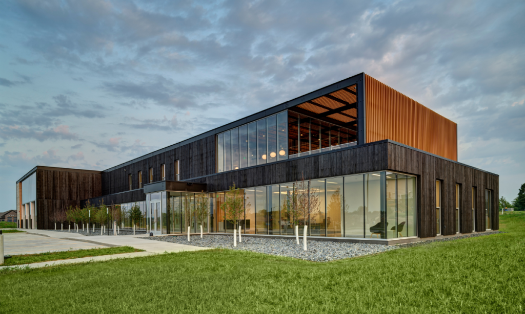 Exterior shot of Marion Fire Station No. 1, designed by OPN Architects and Design Engineers building systems consultants.